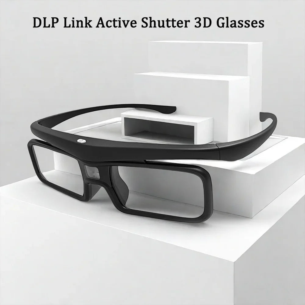 2025 DLP Link Active Shutter 3D Glasses – USB Rechargeable Eyewear for Home Cinema DLP Projectors (Not for All TVs)