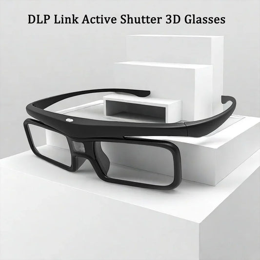 2025 DLP Link Active Shutter 3D Glasses – USB Rechargeable Eyewear for Home Cinema DLP Projectors (Not for All TVs)