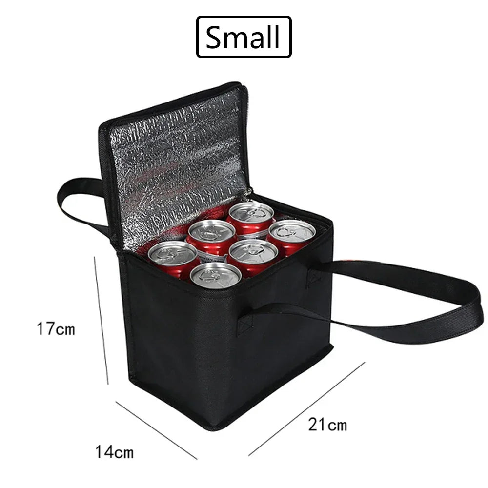 Portable Insulated Lunch Cooler Bag – Folding Thermal Food & Drink Carrier for Picnic and Beer Delivery