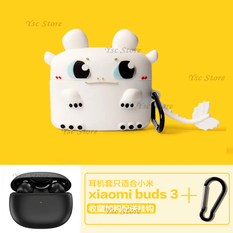 Cartoon Silicone Earphone Case for Xiaomi Buds 3 — Soft Protective Shell for Wireless Earbuds