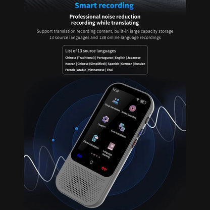 S80 Pro Portable Language Translator Device - 138 Languages, Voice & Offline Translation, ChatGPT Function