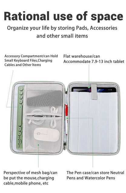 EMTRA Tablet Handbag Case - Shockproof Cover for iPad Mini 6, Air 4/5, Pro 11/12.9, Xiaomi Pad 5 & Kindle