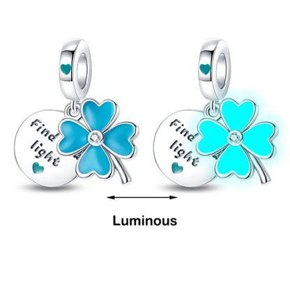 Chameleon Luminous Firefly & Butterfly Silver-Plated Charms - 925 Silver for DIY Bracelet Jewelry Making