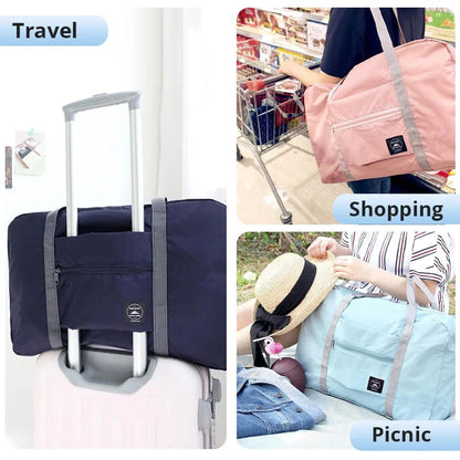 Folding Travel Storage Bag - Large Handbag for Luggage, Clothes and Picnic, Ideal for Moving and Boarding
