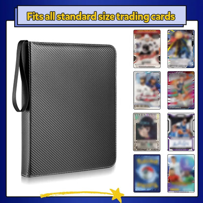900 Pocket Card Binder with Zipper - Double-Sided Card Holder Case for TCG/CCG Card Storage (Black)