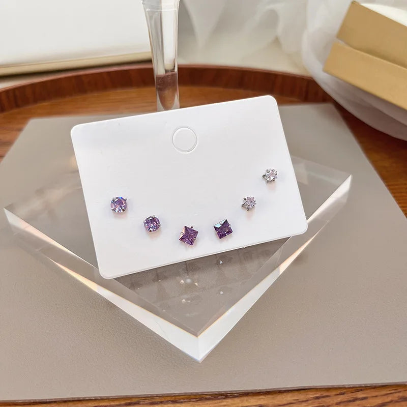 New S925 Silver Needle Stud Earrings Set – Simple & Cute Mini Earrings for Women & Girls, Exquisite Jewelry Gift