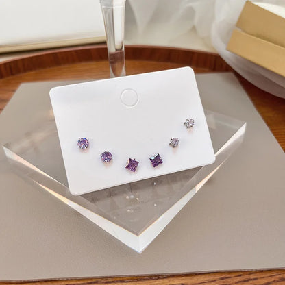 New S925 Silver Needle Stud Earrings Set – Simple & Cute Mini Earrings for Women & Girls, Exquisite Jewelry Gift