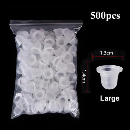 100/500/1000pcs Disposable Silicone Tattoo Ink Cup Caps — Pigment Holder Containers for Tattoo Accessories