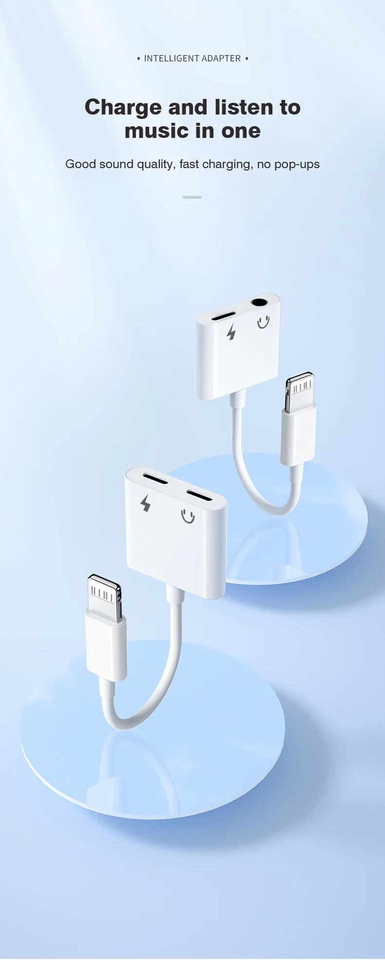 Byscoon Audio OTG Adapter for iPhone – 3.5mm Aux Headphone Jack to Lightning Splitter Converter for iPhone 14/13/12/11 Pro Max
