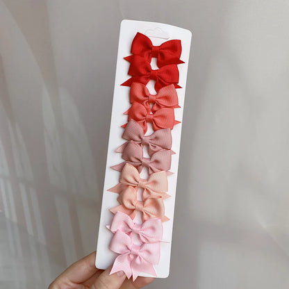 10pcs Kids Bow Hair Clips - Handmade Ribbon Bowknot Barrettes for Baby Girls Hair Accessories
