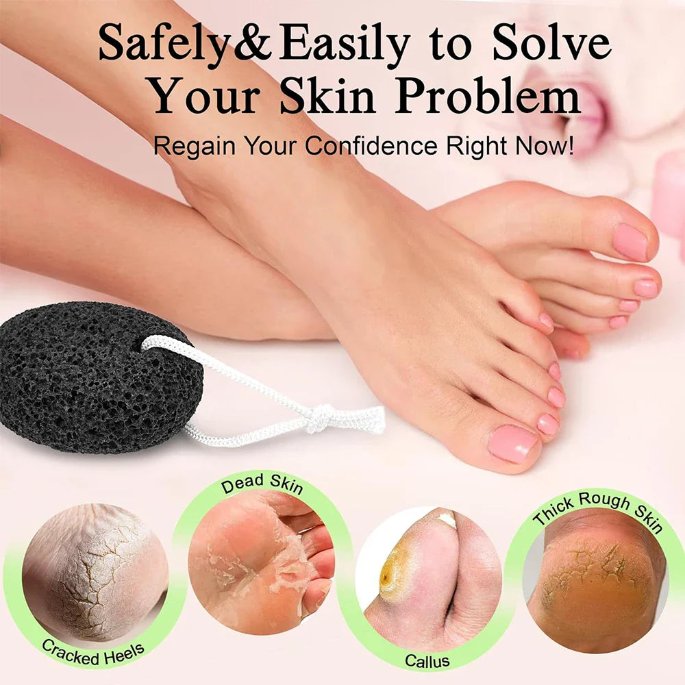 Natural Lava Pumice Stone Callus Remover — Foot, Heel & Palm Exfoliating Scrubber for Hard Skin Care