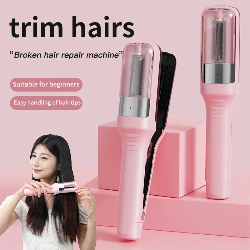 Cordless Hair Ends Trimmer – Professional Automatic Split End Remover for Dry, Damaged, Brittle Hair