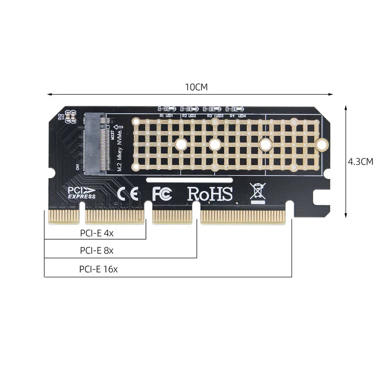 PCIe NVMe Adapter - M.2 PCI Express 3.0 X1 X4 X8 X16 Expansion Card for 2230 2242 2260 2280 M.2 SSD