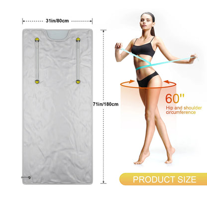 Professional Infrared Sauna Blanket – Slimming Heating Blanket with Zipper Design for Weight Loss & Detox, 180x80cm Home Spa
