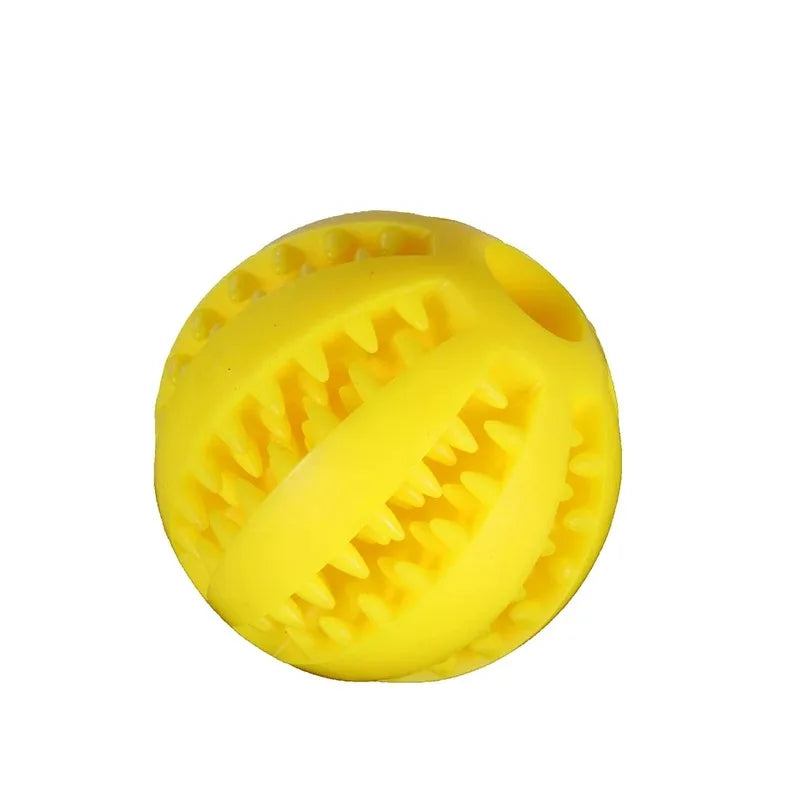 Natural Rubber Dog Chew Toy Ball – Extra Tough 5cm Interactive Tooth Cleaning Pet Treat & Training Toy