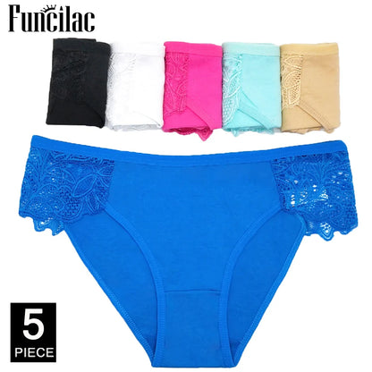 5-Pcs Women’s Cotton Panties Set – Sexy Bikini Briefs for Girls & Ladies, Free Shipping