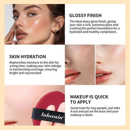 NEW Glow CC Cream Foundation Cushion – Waterproof, Long-Lasting Brightening Face Base Makeup for Women, Korean Cosmetics