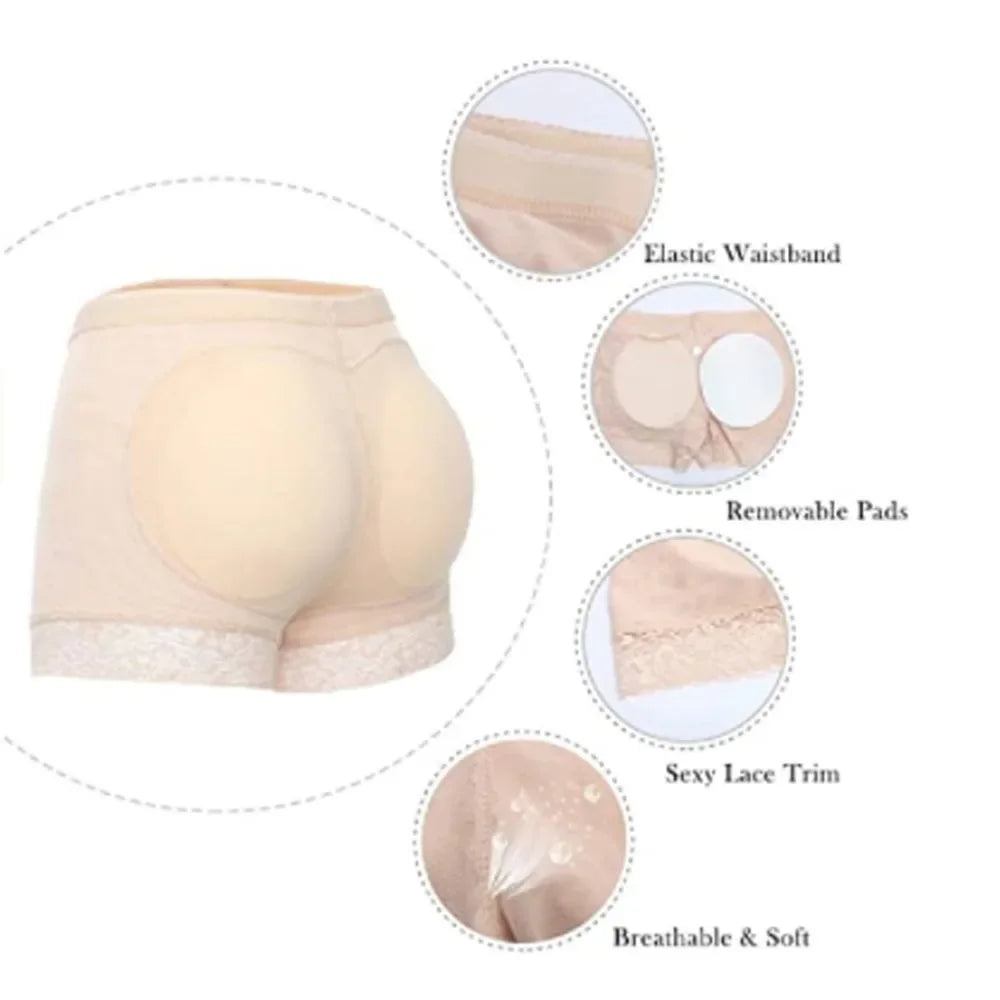 Women's Soft Breathable Butt Lifter Panties – High-Waist Push-Up Padded Cotton Underwear