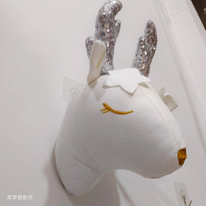 Handmade 3D Felt Animal Heads — Elephant & Swan Wall Hanging Decor for Nursery & Kids’ Bedroom