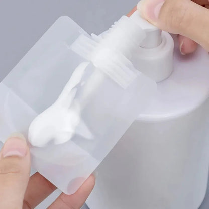 5pcs Travel Refillable Squeeze Bags — Empty Lotion, Shampoo, Conditioner & Cosmetic Storage Pouches for Toiletries