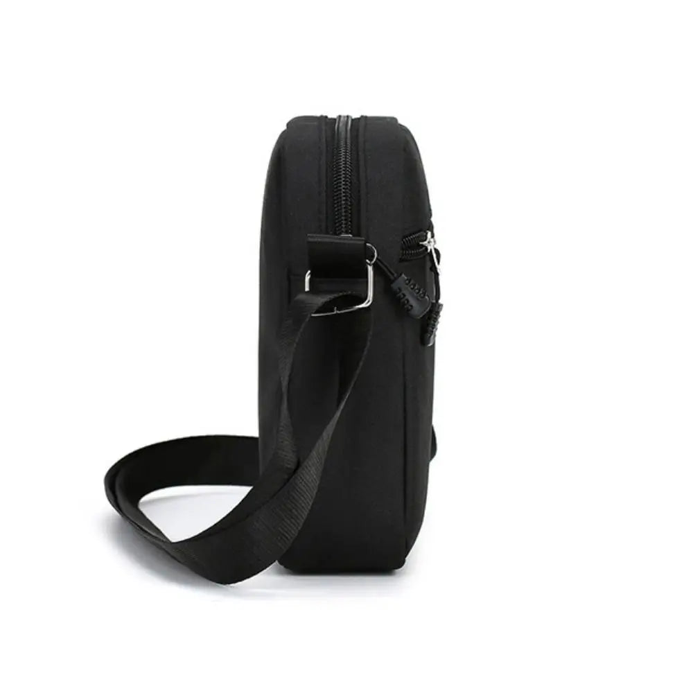 Oxford Mini Shoulder Bag – Durable Black Waist & Mobile Phone Bag for Men