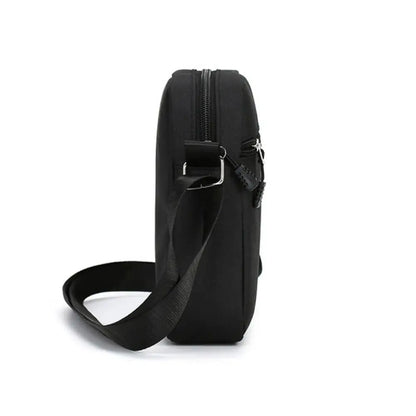Oxford Mini Shoulder Bag – Durable Black Waist & Mobile Phone Bag for Men