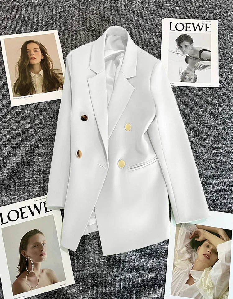 2023 Women's Elegant Single Button Blazer – Slim Fit Long Sleeve Office Jacket for Autumn & Winter