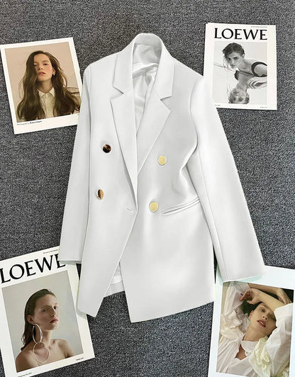 2023 Women's Elegant Single Button Blazer – Slim Fit Long Sleeve Office Jacket for Autumn & Winter