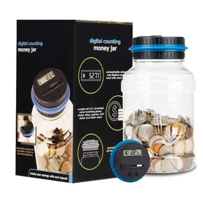 Intelligent Coin Bank with LED Display – Automatic Coin Counter & Storage for Pound, Dollar, Euro