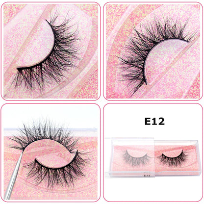 3D Real Mink False Eyelashes – Thick Handmade Strip Lashes with Glitter Packing for Makeup Beauty D101