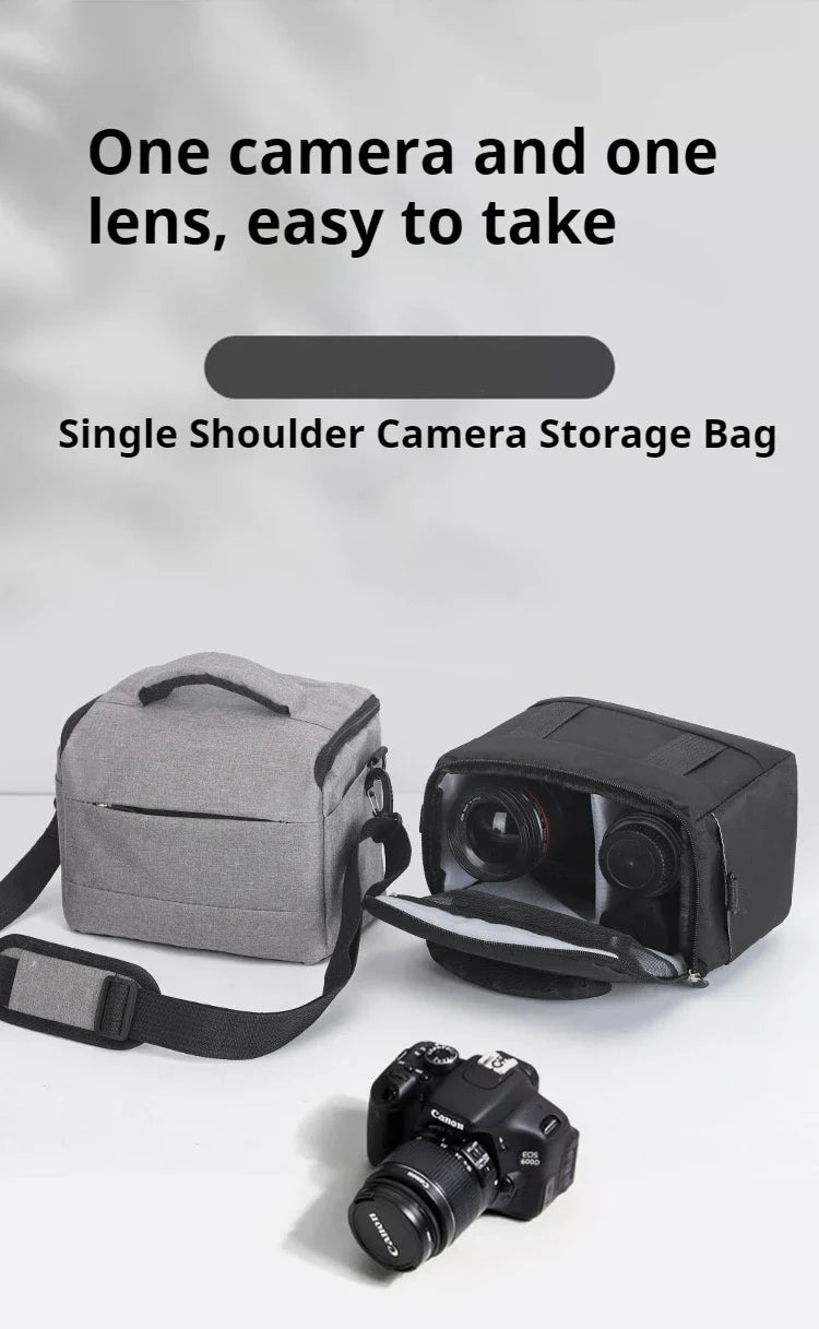 DSLR Camera Shoulder Bag – Portable Nylon Handbag for Sony, Nikon, Canon, Panasonic Equipment, Crossbody Style