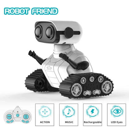 Ebo Rechargeable RC Robot Toy – Remote Control Robot with Music & LED Eyes, Fun Gift for Boys & Girls