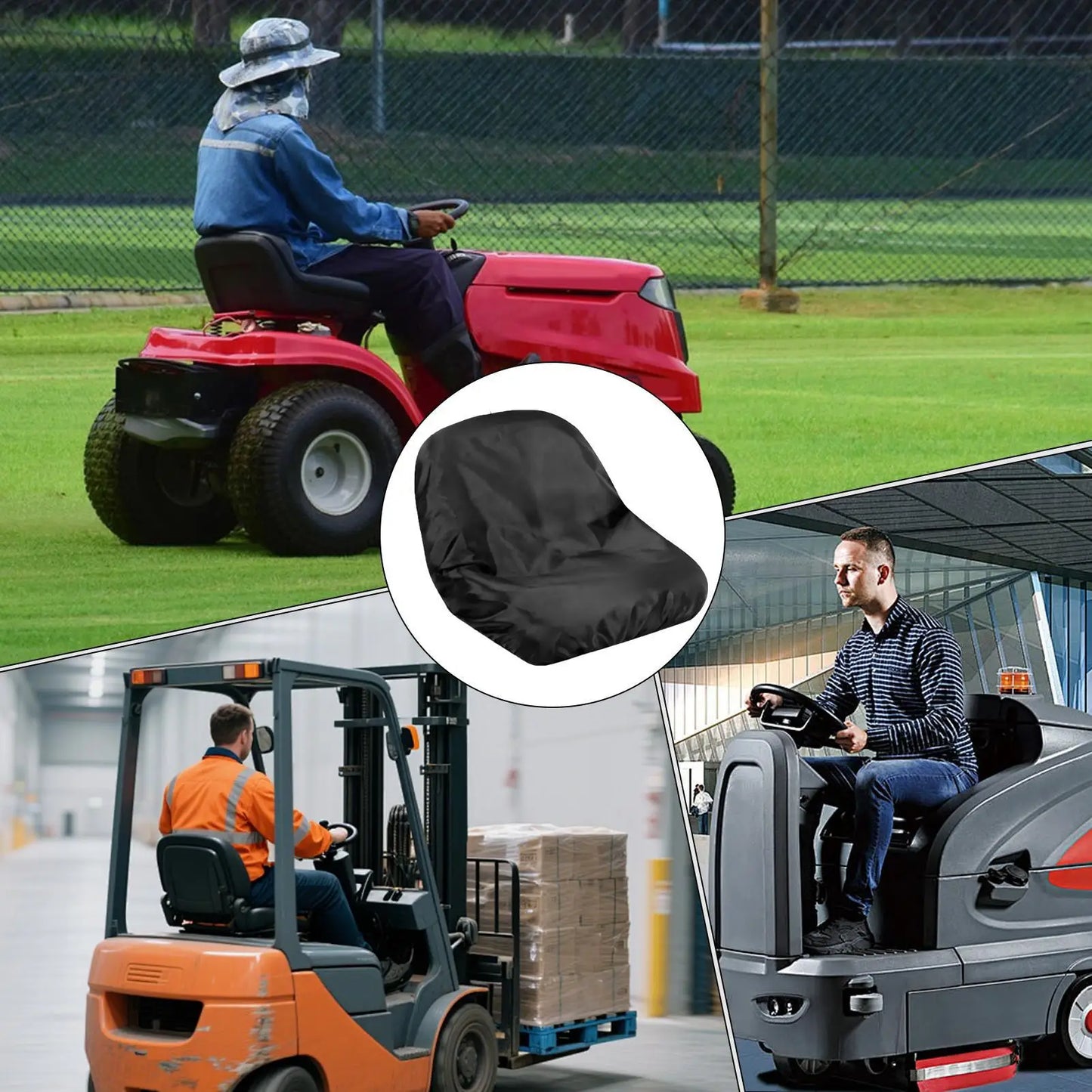Rainproof Tractor Seat Cover, Universal Riding Lawn Mower Seat Protector, Durable Outdoor Garden & Farm Seat Cover Accessory
