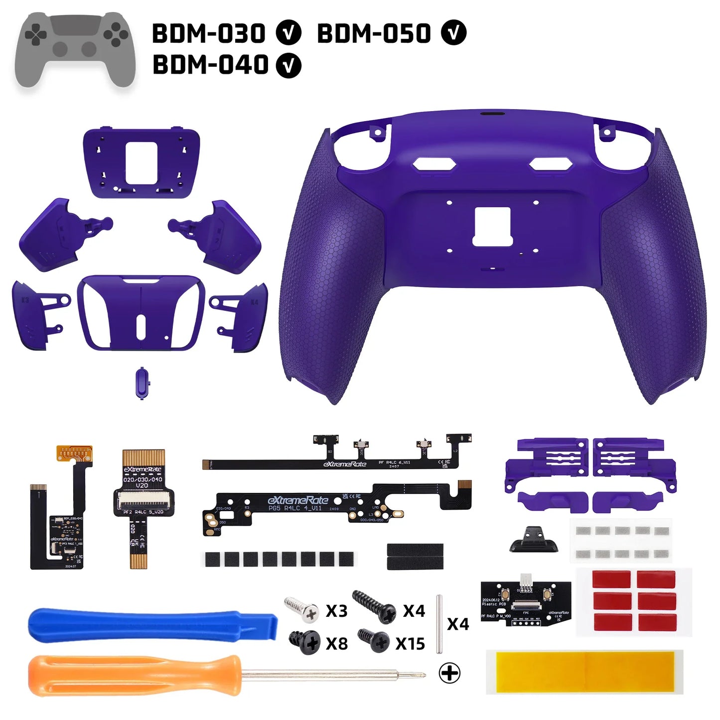 eXtremeRate RISE4 Plus MAX Back Button Kit – Remappable PS5 Controller Accessory with Clicky Trigger Stop & Rubberized Grip