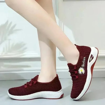 Women's Fashion Sports Shoes – Breathable Mesh, Soft Thick Sole, Lightweight Casual Trendy Coconut Sneakers