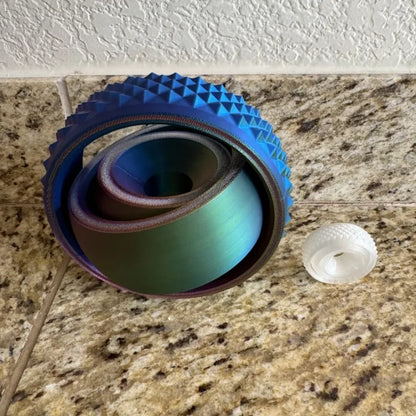 3D Printed Rotating O-Shaped Fidget Ball – Universal Gyroscope Toy for Anxiety Relief & Stress Decompression