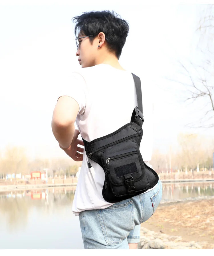 Camouflage Motorcycle Drop Leg Bag – Waterproof, Multifunctional Waist Bag for Travel, Hiking & Outdoor Riding