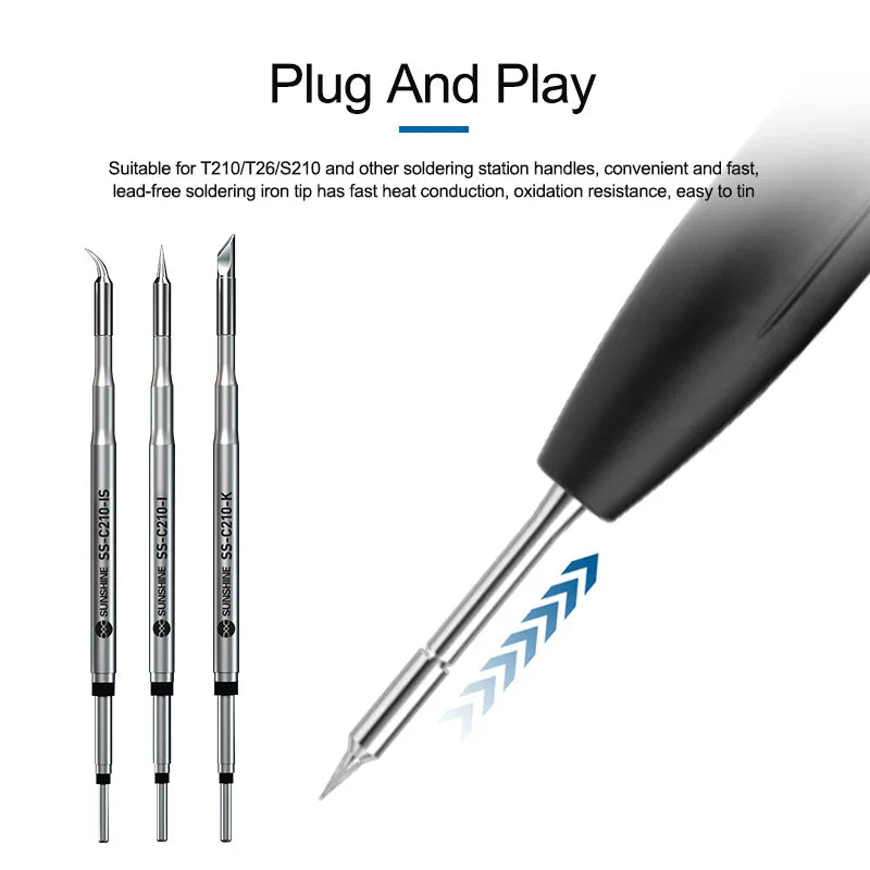 RELIFE Super Fine Soldering Tips C210 C245 C115 – Professional Iron Tips for GVM T210 T115 Stations