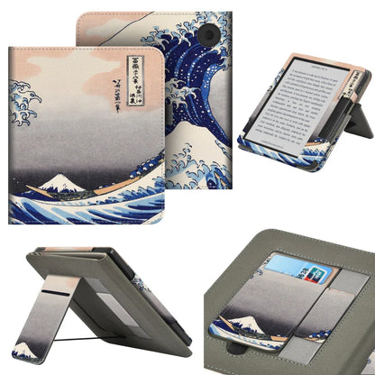 KOBO Libra 7" Leather Case – Hand Strap, Stand & Card Slot Cover for Libra Colour, Libra 2, Libra H2O (N428/N418/N873)