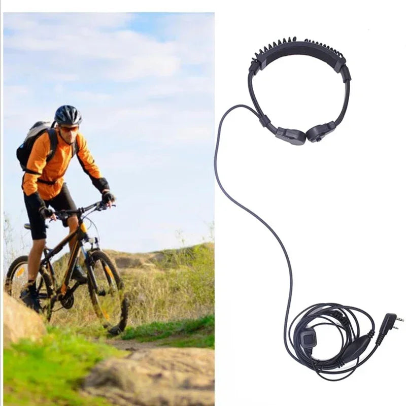 Extendable Adjustable Acoustic Throat Microphone PTT Headset for Baofeng UV-5R, BF-888S, UV-21 PRO, Quansheng UV-K5 & K6 Two Way Radios