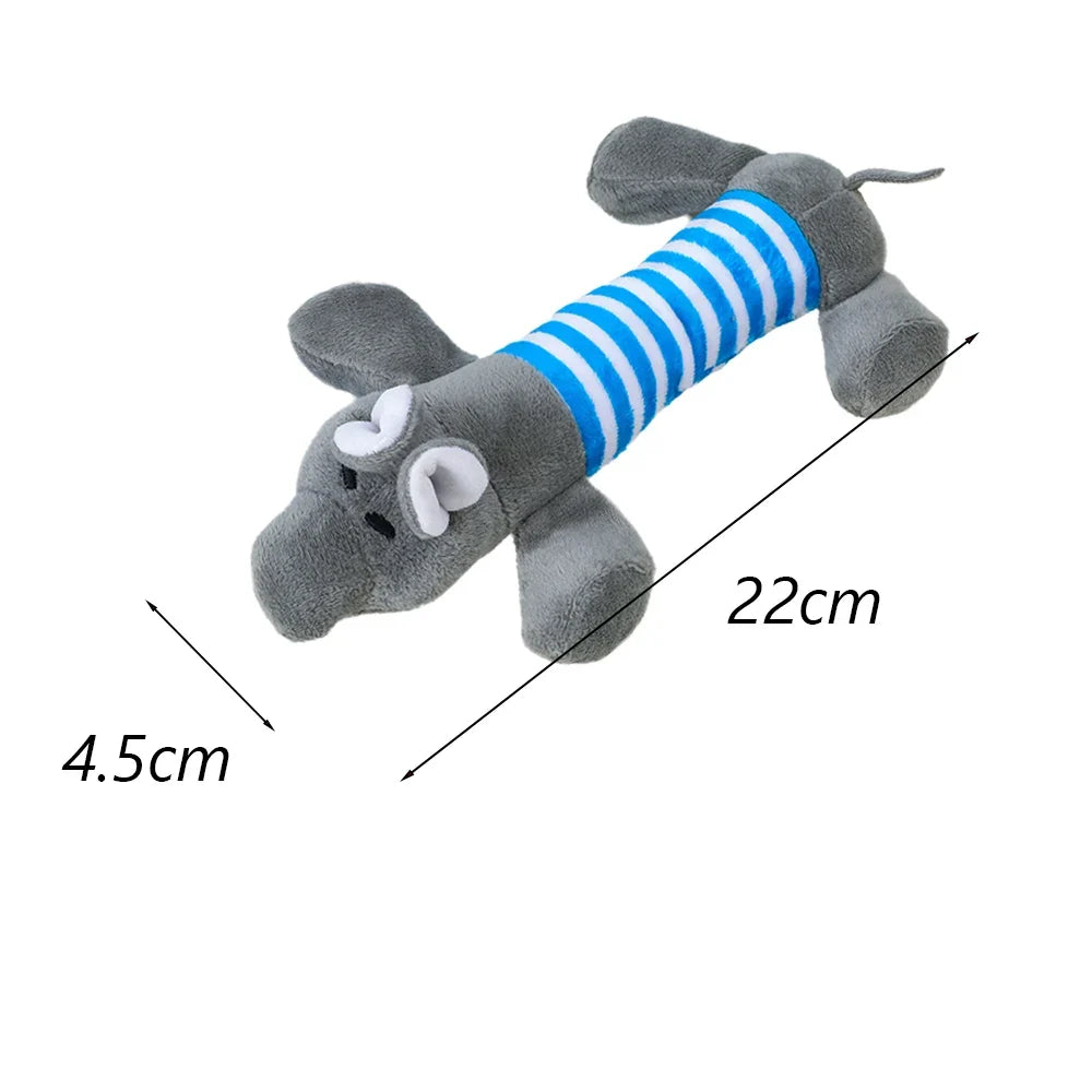 Plush Squeaky Dog Chew Toy - Interactive Teeth Cleaning Toy for Small & Medium Dogs