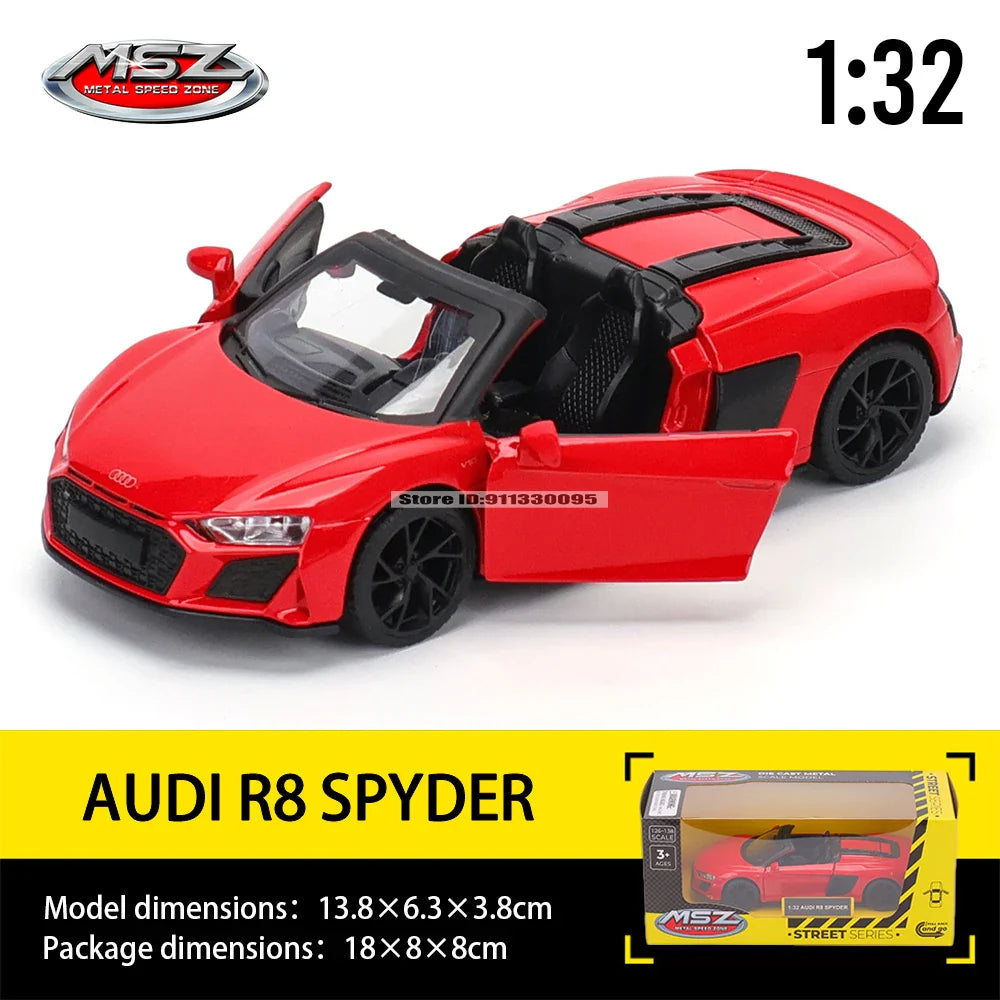 MSZ 1:32 Die-Cast Car Model — Porsche 911 GT3 RS, Audi, BMW & Nissan Alloy Toy Collectible, Decorative Gift for Kids & Adults