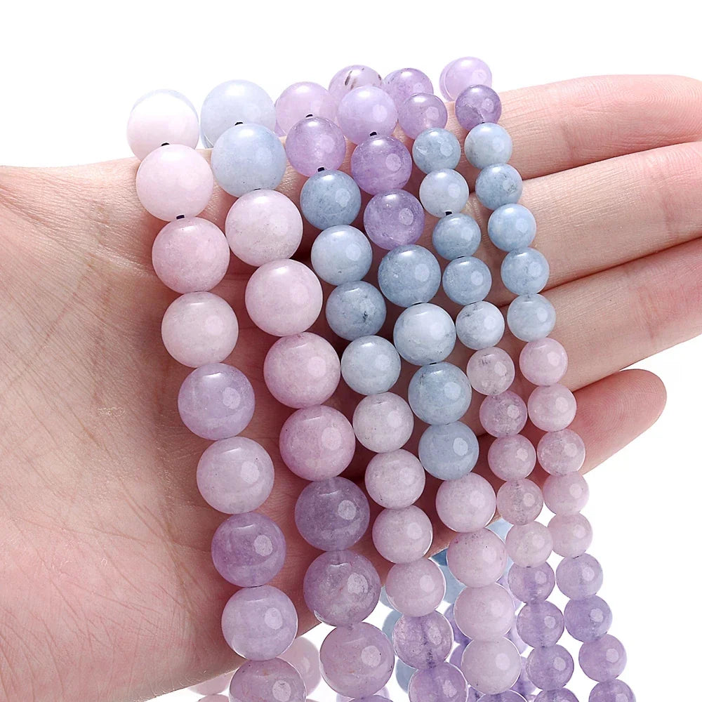 Natural Stone Round Beads 4-12mm Tiger Eye Lava Turquoise Jade for DIY Jewelry Making Bracelet Craft Supplies