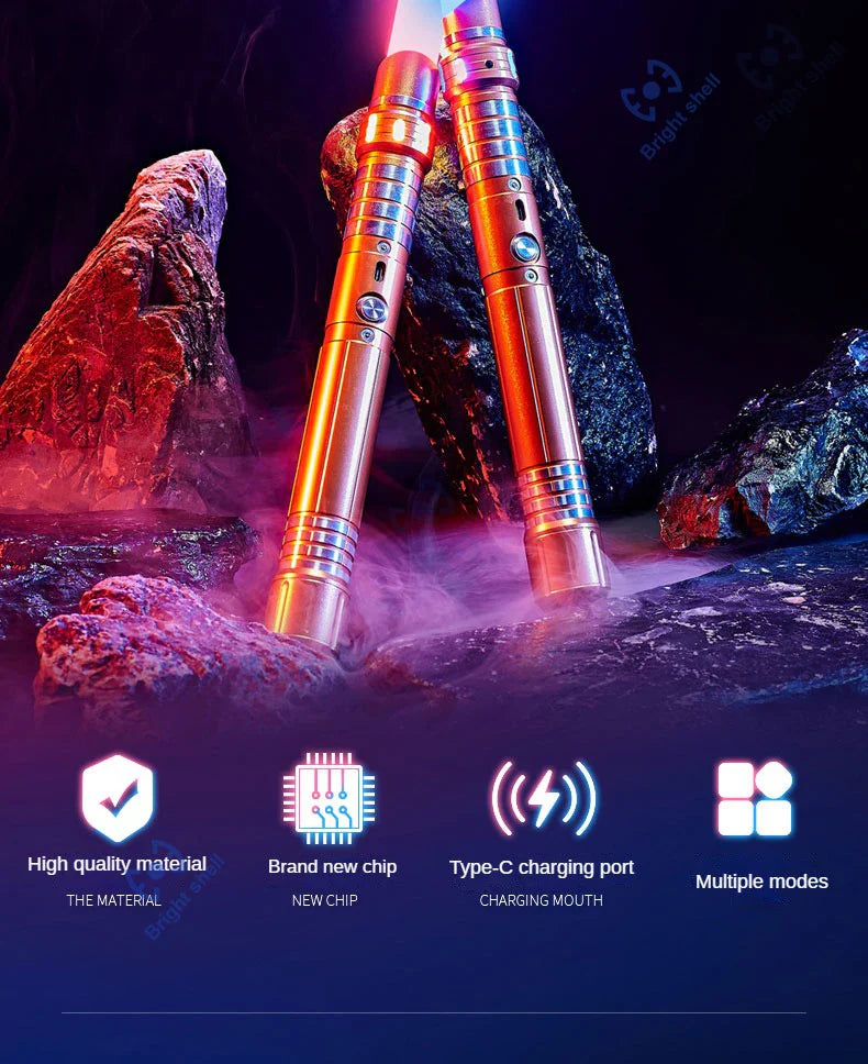 RGB Metal Lightsaber Toy – 15-Color Changing Laser Sword with Sound Effects, Force FX Jedi Blaster Gift for Kids