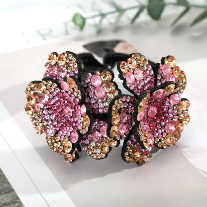 AWAYTR Colorful Crystal Flower Hair Claw – Large Flower Crab Clamp Barrettes, Shark Clip Hair Accessories for Women