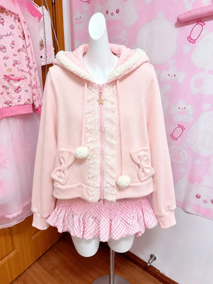 Cute Printed Cardigan - Y2K Fairy Grunge Ruffle Patchwork Harajuku Outerwear