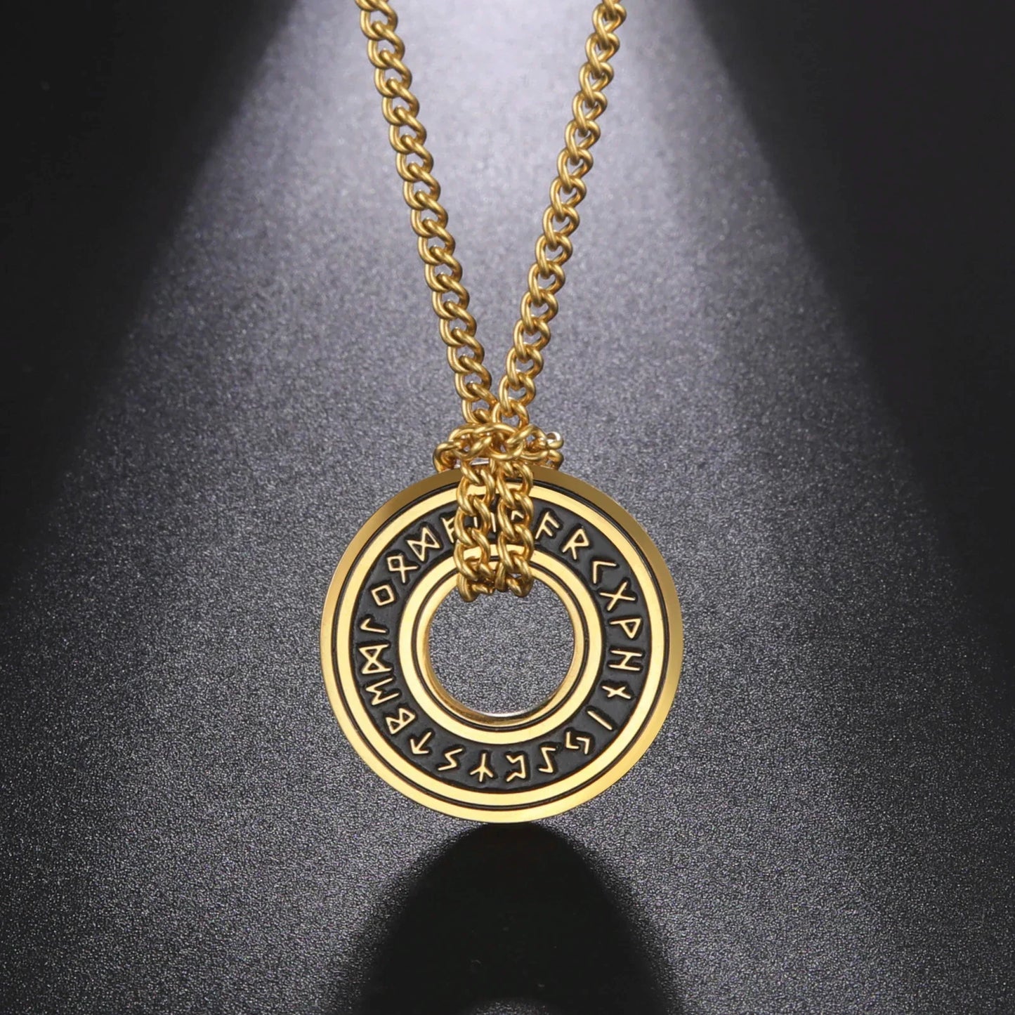 Viking Nordic Rune Compass Necklace – Stainless Steel Triquetra Amulet Pendant Jewelry Gift