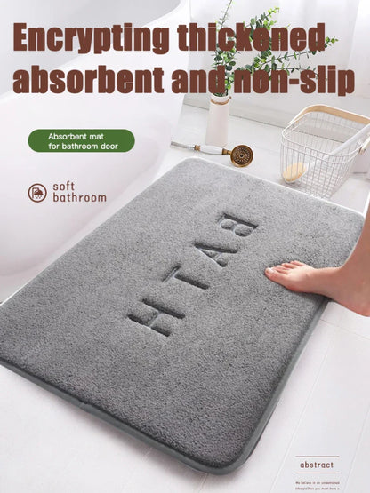 Anti-Slip Faux Cashmere Memory Foam Carpet – Super Absorbent Coral Fleece Floor Mat for Kitchen, Living Room & Bathroom