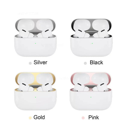 Dustproof Metal Sticker Cover for AirPods Pro 2 – Earphone Protector for Apple AirPods 3, Pro 2 Generation, Charging Box