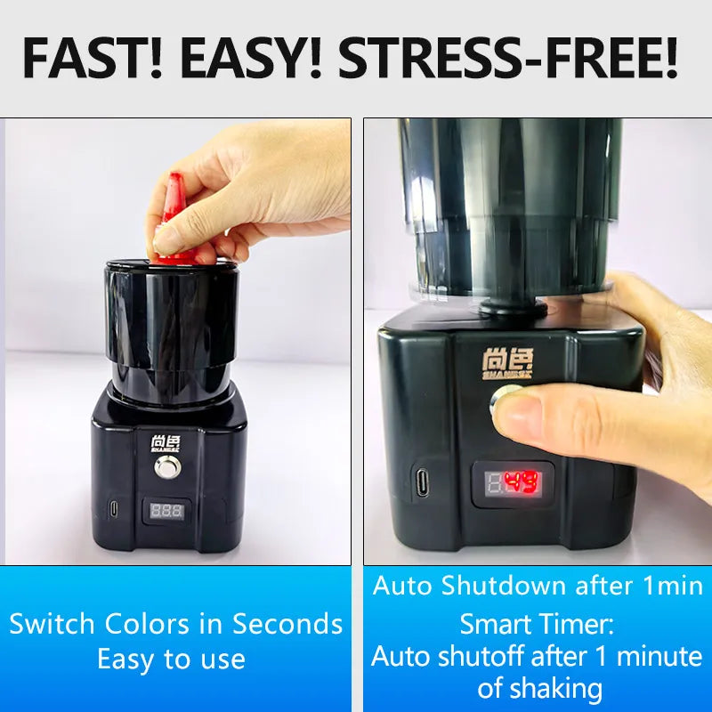 SHANGSE Cordless Paint Shaker – Portable Hands-Free Model & Acrylic Paint Mixer with Auto Shut-Off for Tattoo Ink